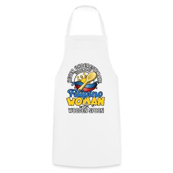 Philippines Filipina Flag Woman Spoon I Gift - Cooking Apron - white - Front - AI Model Male 185 dark (185cm)