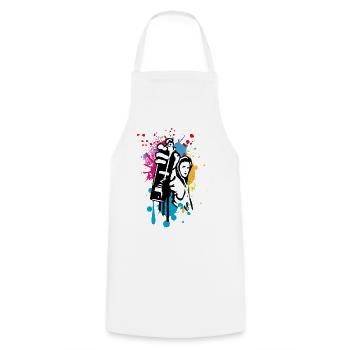 cool street art motif sprayer in graffiti style - Cooking Apron - white - Front - AI Model Male 185 dark (185cm)