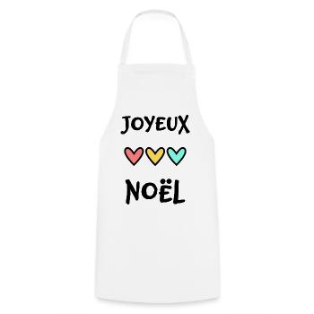 JOYEUX NOËL. NOËL. JOYEUX NOËL. MERRY CHRISTMAS - Tablier de cuisine - blanc - Devant - AI Model Male 185 dark (185cm)