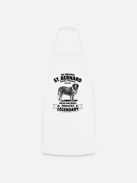 Légendaire St. Bernard Dog Retro Vintage - Tablier de cuisine - blanc