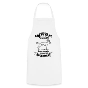 Légendaire Great Dane Classic Vintage Rétro - Tablier de cuisine - blanc - Devant - AI Model Male 185 dark (185cm)