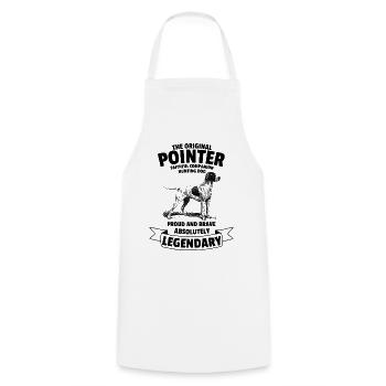 Légendaire Pointer Dog Classic Vintage Rétro - Tablier de cuisine - blanc - Devant - AI Model Male 185 dark (185cm)