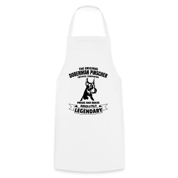 Légendaire Doberman Dog Classic Retro Vintage - Tablier de cuisine - blanc - Devant - AI Model Male 185 dark (185cm)