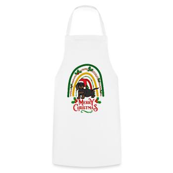 Cute Dachshund Christmas Puppy Kawaii - Cooking Apron - white - Front - AI Model Male 185 dark (185cm)
