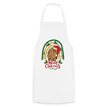 Noël Nain Spitz Lovers Kawaii - Tablier de cuisine - blanc - Devant - AI Model Male 185 dark (185cm)