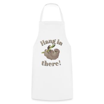 Hang in There - Motivational Theme - Kochschürze - Weiß - Vorne - AI Model Male 185 dark (185cm)