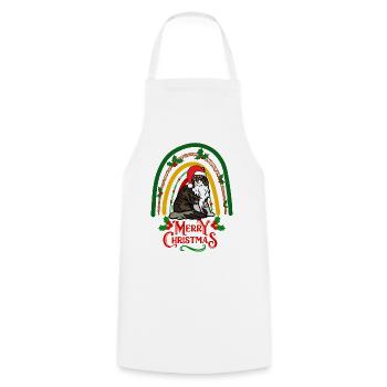 Maine Coon Cat Christmas - Cooking Apron - white - Front - AI Model Male 185 dark (185cm)