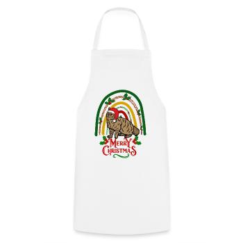 Pixie Bob Cat Christmas - Cooking Apron - white - Front - AI Model Male 185 dark (185cm)