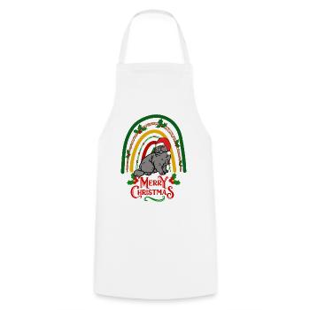 British Shorthair Cat Christmas - Cooking Apron - white - Front - AI Model Male 185 dark (185cm)
