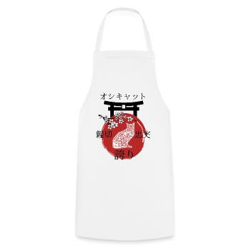 Ocicat Cat Japon Kanji Style - Tablier de cuisine - blanc - Devant - AI Model Male 185 dark (185cm)