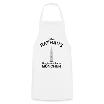 München Glockenspielturm Neues Rathaus - Kochschürze - Weiß - Vorne - AI Model Male 185 dark (185cm)