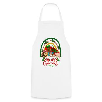 Cute dogs wish Christmas Merry Christmas - Cooking Apron - white - Front - AI Model Male 185 dark (185cm)