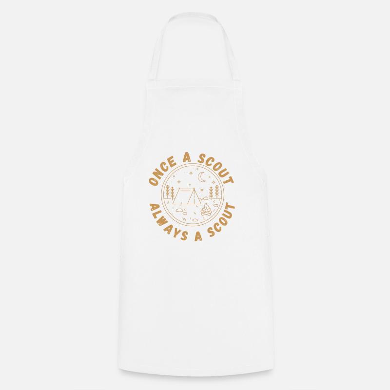 Once a scout always a scout - Scouting T-Shirt - Cooking Apron - white