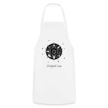 Zodiac sign Leo 001 black - Cooking Apron - white - Front - AI Model Male 185 dark (185cm)