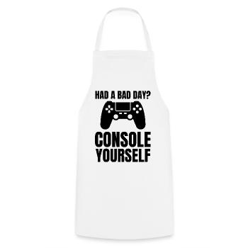 Video Game Lovers Gamer Gaming Funny Saying - Cooking Apron - white - Front - AI Model Male 185 dark (185cm)