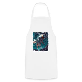 Wolf Astronaut Astrowolf Space Gift - Tablier de cuisine - blanc - Devant - AI Model Male 185 dark (185cm)