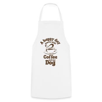 Coffee Dog lover - Cooking Apron - white - Front - AI Model Male 185 dark (185cm)