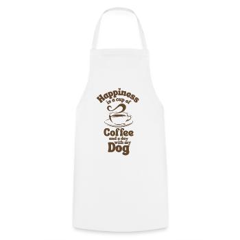 Coffee Dog lover - Cooking Apron - white - Front - AI Model Male 185 dark (185cm)