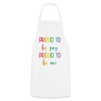 Pride Month - Proud To Be Gay, Proud To Be Me - Cooking Apron - white - Front - AI Model Male 185 dark (185cm)