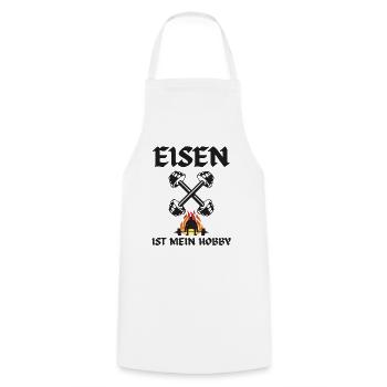 Eisen ist mein Hobby - Kochschürze - Weiß - Vorne - AI Model Male 185 dark (185cm)