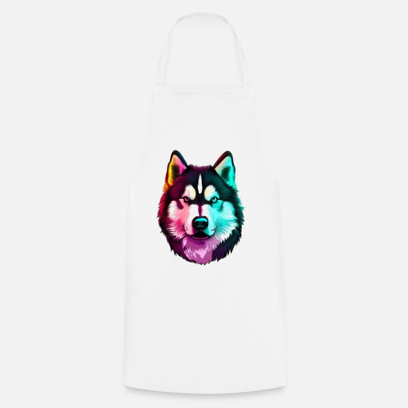 Wolf Husky Hund - Kochschürze - Weiß