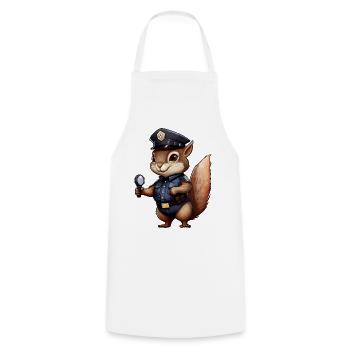 Eichhörnchen Polizistin - Kochschürze - Weiß - Vorne - AI Model Male 185 dark (185cm)