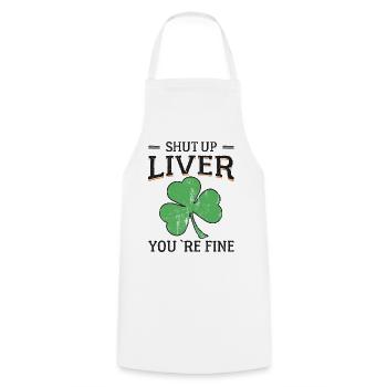 Toast Beer Ireland Shamrock St. Patrick's Day - Cooking Apron - white - Front - AI Model Male 185 dark (185cm)