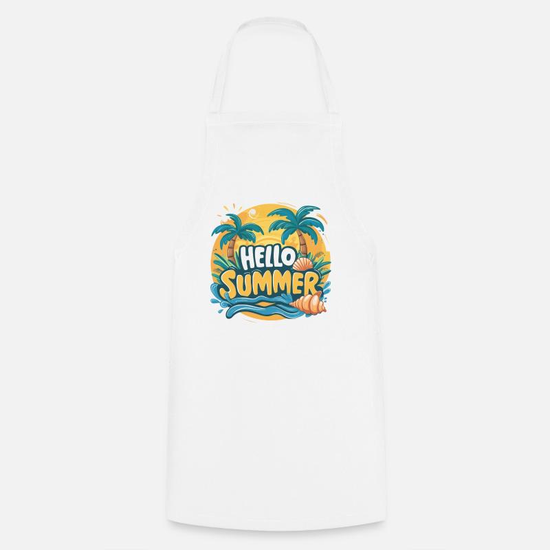 Éblouissante élégance HELLO SUMMER - Tablier de cuisine - blanc