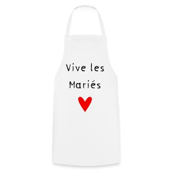WEDDING. HEART. COUPLE. JUST MARRIED. Bachelorette party - Cooking Apron - white - Front - AI Model Male 185 dark (185cm)