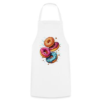 Flying donuts - Cooking Apron - white - Front - AI Model Male 185 dark (185cm)