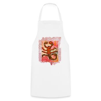 Scorpion astrologique à l’aquarelle artistique - Tablier de cuisine - blanc - Devant - AI Model Male 185 dark (185cm)