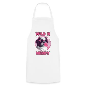 Shi Tzu with sunglasses and pink bubblegum - Cooking Apron - white - Front - AI Model Male 185 dark (185cm)