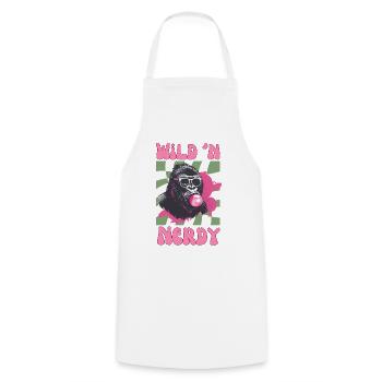Gorilla with Sunglasses and Chewing Gum Pink - Cooking Apron - white - Front - AI Model Male 185 dark (185cm)