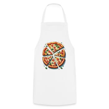 De délicieuses tranches de pizza - Tablier de cuisine - blanc - Devant - AI Model Male 185 dark (185cm)