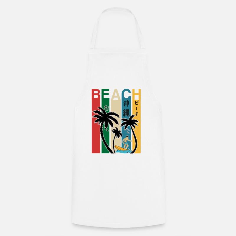 Okinawa Japon Plage Fun - Tablier de cuisine - blanc