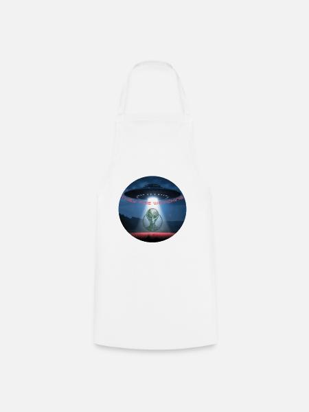 UFO They are watching. - Cooking Apron - white