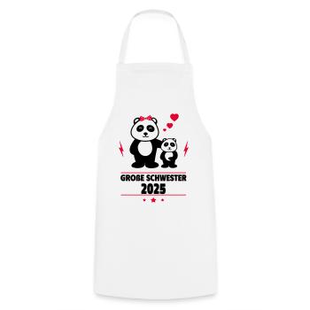Große Schwester 2025 - Kochschürze - Weiß - Vorne - AI Model Male 185 dark (185cm)