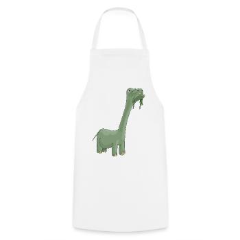 Diplodocus Casual Cartoon - Kochschürze - Weiß - Vorne - AI Model Male 185 dark (185cm)
