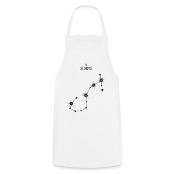 Signe du zodiaque Scorpion Constellation d’étoiles Noir Gris - Tablier de cuisine - blanc - Devant - AI Model Male 185 dark (185cm)
