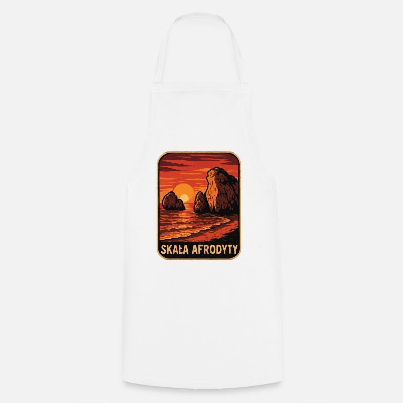 Aphrodite's Rock at sunset - Cooking Apron - white