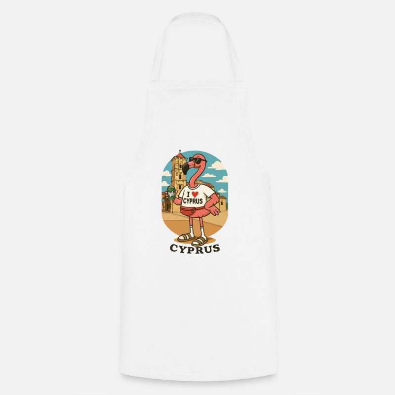 Flamant rose de Chypre - Tablier de cuisine - blanc
