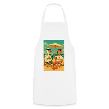 Birds in summer climates - Cooking Apron - white - Front - AI Model Male 185 dark (185cm)