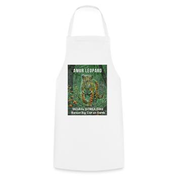 Amur Leopard – Rare Wildcat Korea DMZ - Cooking Apron - white - Front - AI Model Male 185 dark (185cm)