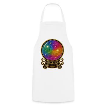 Regenbogen Kristallkugel Glamour | Glaskugel - Kochschürze - Weiß - Vorne - AI Model Male 185 dark (185cm)