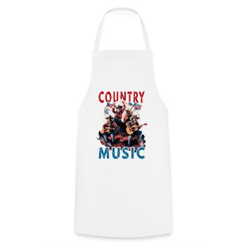 Country Music Guitar Guitarist Singer USA Vintage - Cooking Apron - white - Front - AI Model Male 185 dark (185cm)
