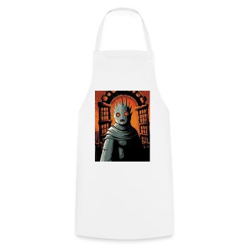 Gatekeeper in the Realm of Flames - Cooking Apron - white - Front - AI Model Male 185 dark (185cm)