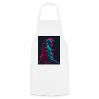 Samurai in the shadows - Cooking Apron - white - Front - AI Model Male 185 dark (185cm)