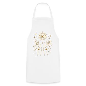 Art de lignes d’énergie divine - Tablier de cuisine - blanc - Devant - AI Model Male 185 dark (185cm)