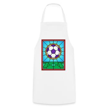 Stained Glass Football Window Design - Cooking Apron - white - Front - AI Model Male 185 dark (185cm)