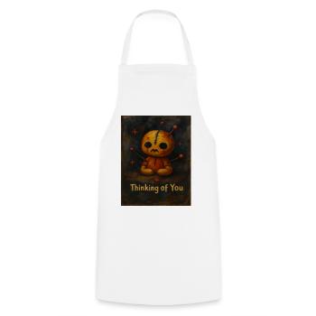 Ich denke an Dich Voodoo Puppe - Kochschürze - Weiß - Vorne - AI Model Male 185 dark (185cm)